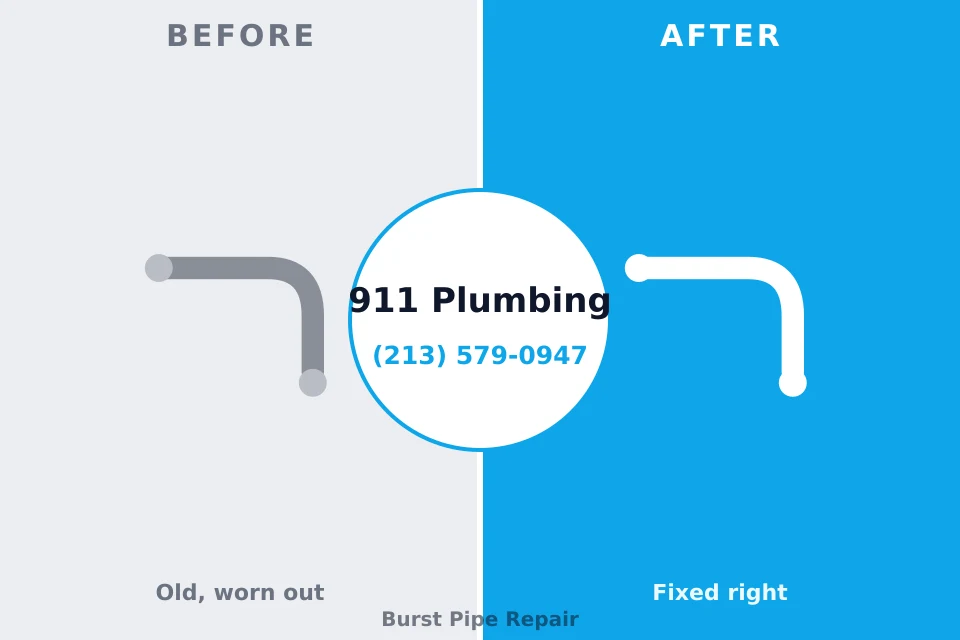 Before and after: plumbing repair Bridgman, MI